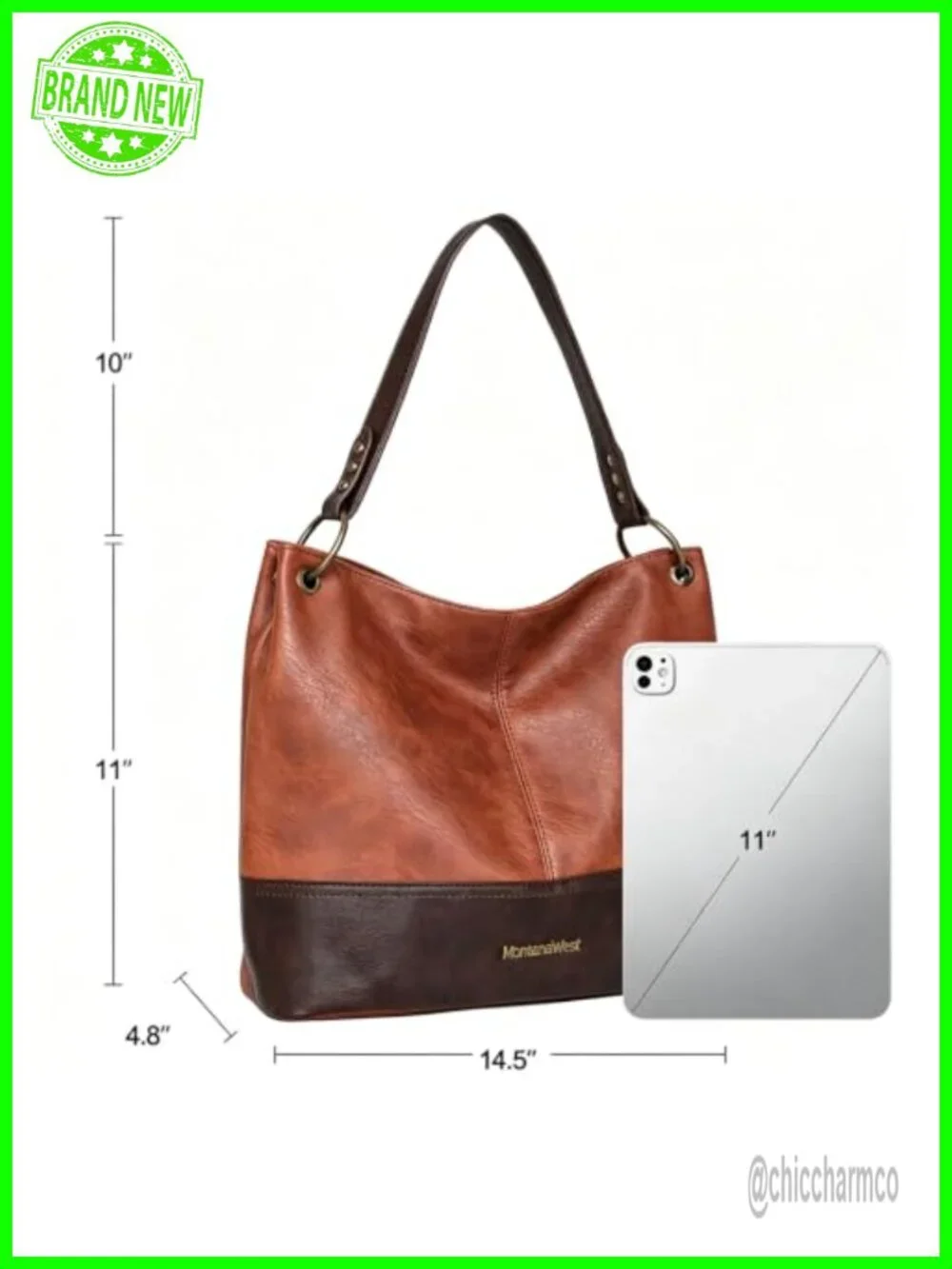 Vegan Leather Hobo Shoulder Bag Slouchy Tote Purse Large Capacity
